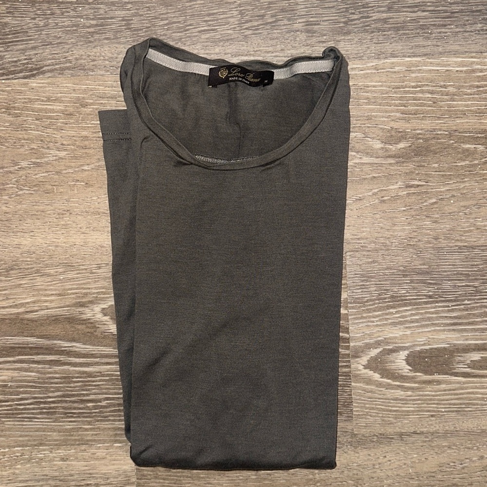 COPY - Loro Piana Men’s grey Long Sleeve Tshirt size medium 60% silk 40% cotton
